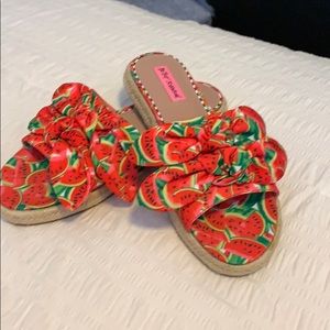 Betsey Johnson watermelon sandals markdown